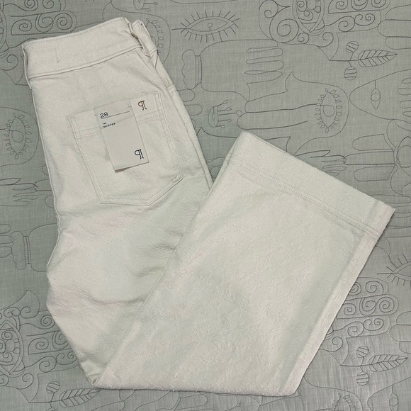 NWT Anthro Pilcro The Skipper High-Rise Crop Wide-Leg Jeans 28 Cream Houndstooth - Picture 5 of 12